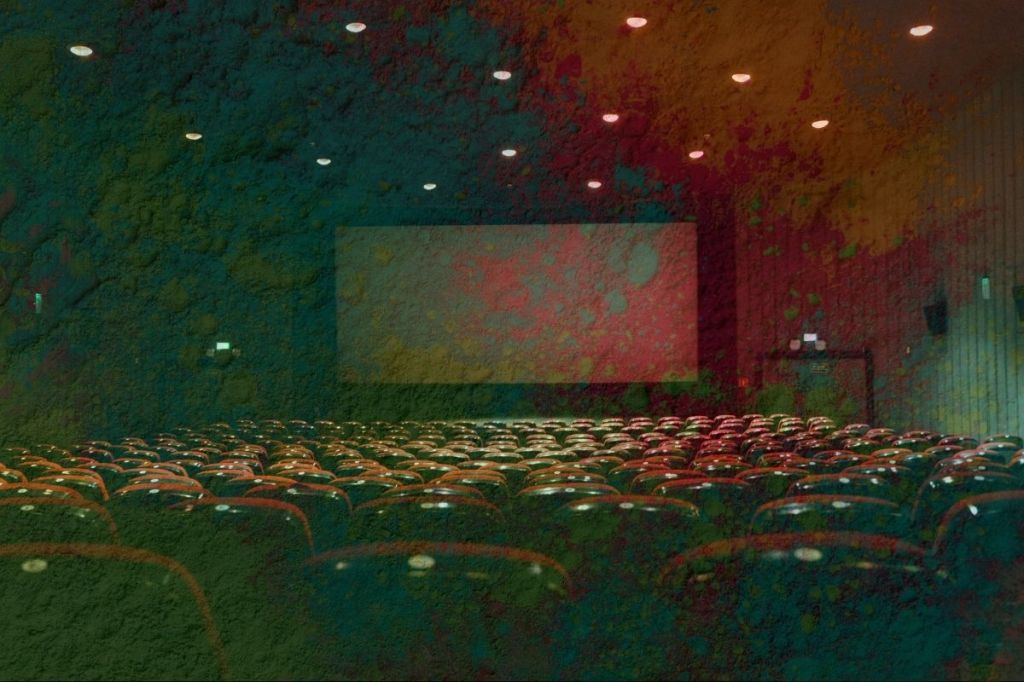 "An Empty Cinema" overlaid by "Illustration using Assorted Colors"