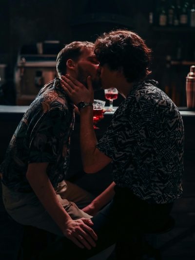 Romantic Couple sharing a Kiss