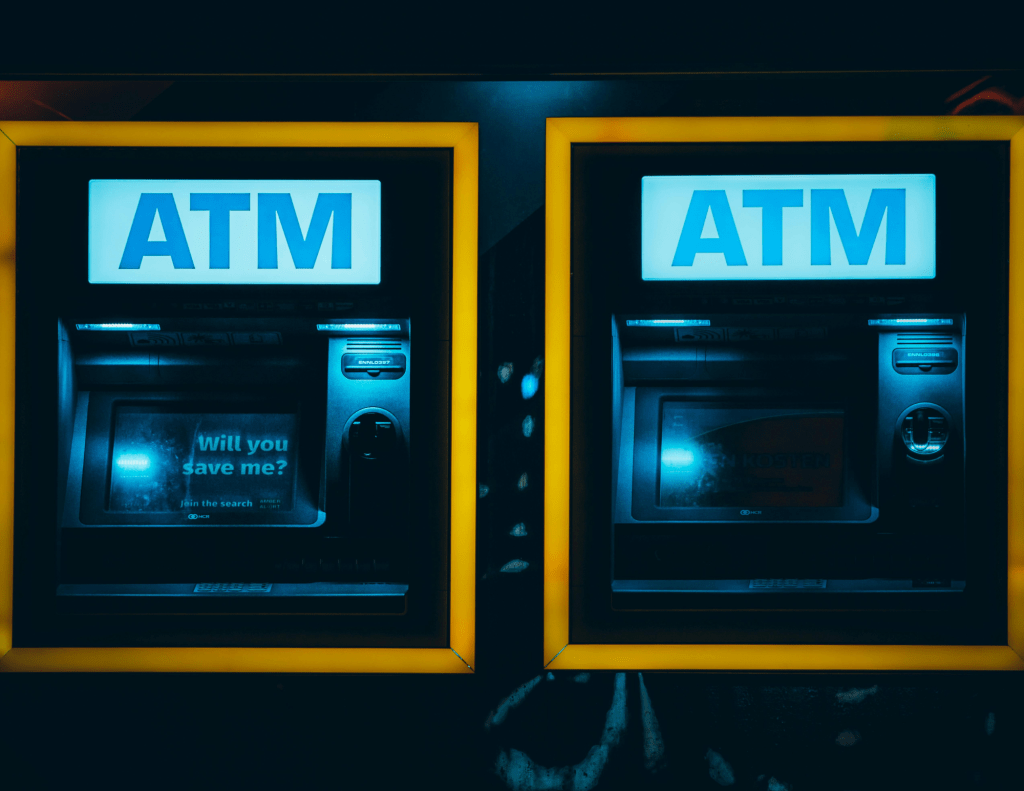 ATMs at Night in Rotterdam, ZH, Netherlands